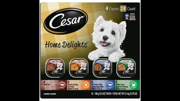 cesar home delights adult wet dog food,pot roast & vegetable, beef stew, turkey potato & green bean