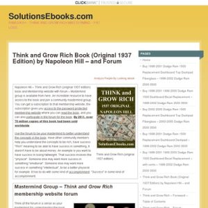 think and grow rich book (original 1937 edition) by napoleon hill – membership website plus | to subscribe to a newsletter, go to https://solutionsebooks.com/contact/ and fill out form and say which newsletter. newsletter forms currently not working