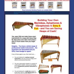 download plans to make or build a marimba, vibraphone, xylophone, glockenspiel, metalophone