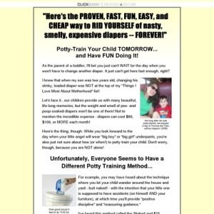 potty training book earns 75%, great pitch page, great banners/ads!