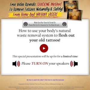 the laserless tattoo removal guide ™ free video reveals shocking method to remove tattoos naturally and safely from home and without laser!