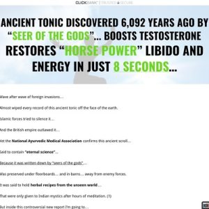 ancient tonic discovered 6,092 years ago by “seer of the gods”... boosts t — restores “horse power” libido and energy in just 8 seconds…