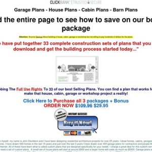 www.hplans.us garage, house, cabin, shed, playhouse, greenhouse & barn plans