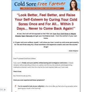 cold sore free forever how to cure cold sore easily, naturally and forever!