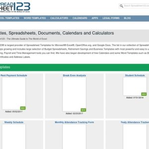 excel templates, spreadsheets, calendars and calculators