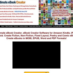 ebook creator software epub, mobi, word, pdf, fiction, non fiction, fixed layout, low content, ultimate ebook creator for amazon kindle