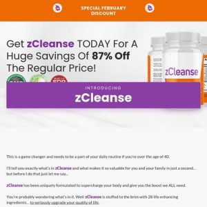 get zcleanse today for a huge savings of 87% off the regular price!