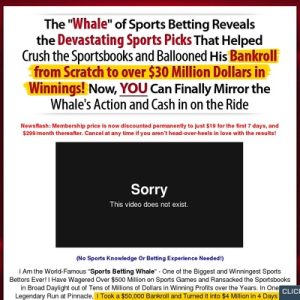 the whale won $30+ million betting on sports! $500 monthly recurring!