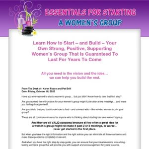 essentials for starting a women's group